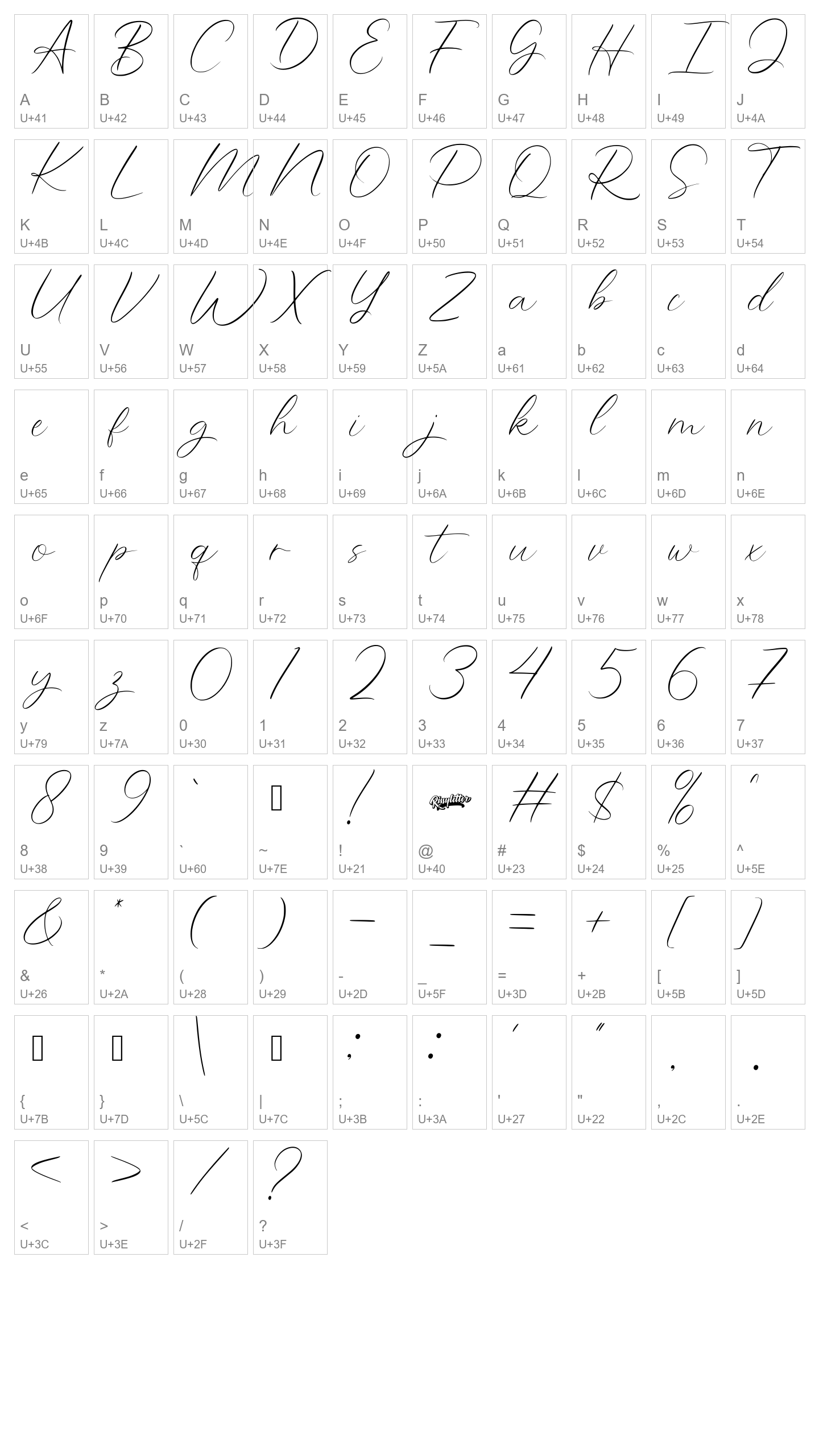 Character Map Image