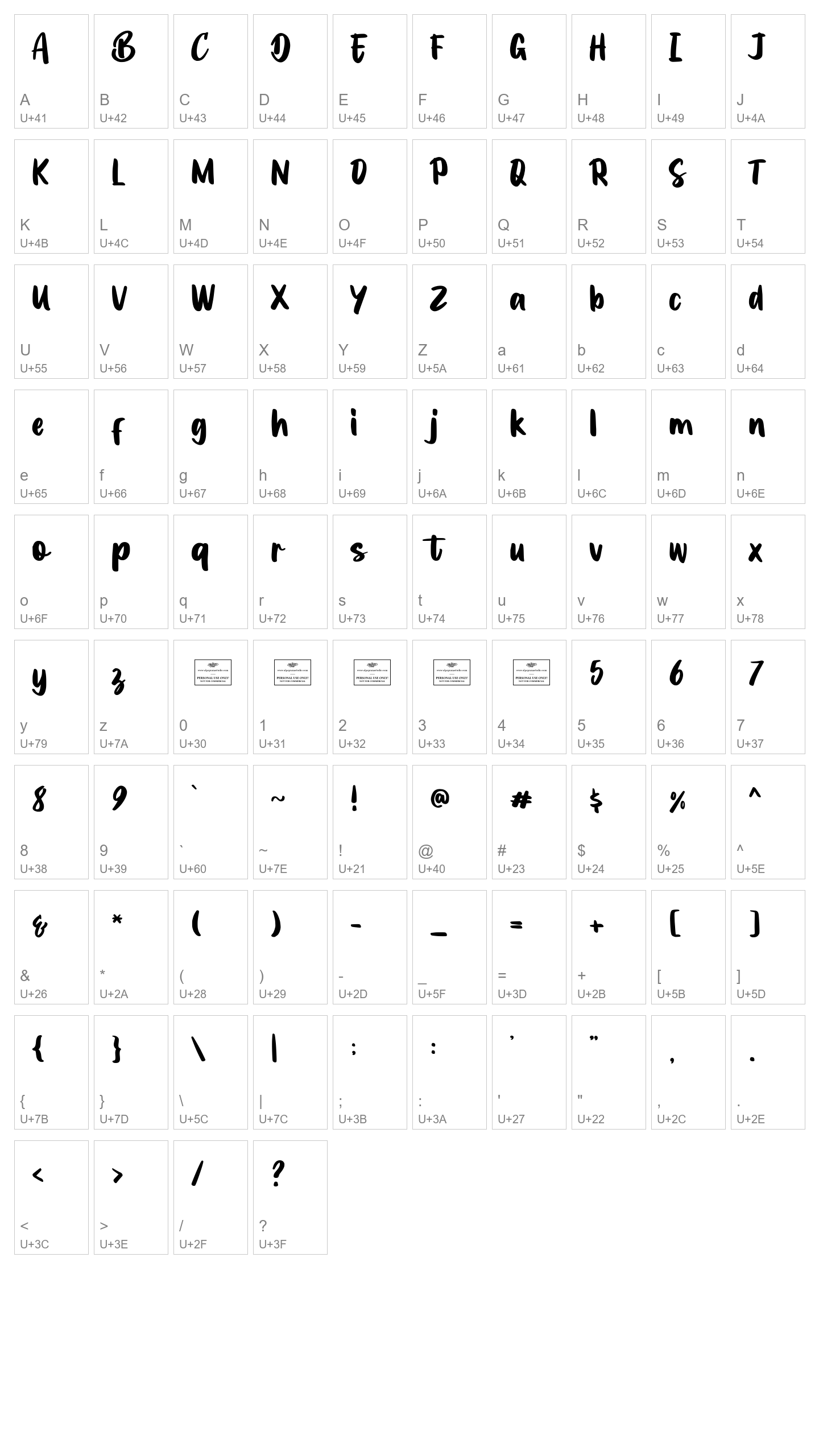 Character Map Image