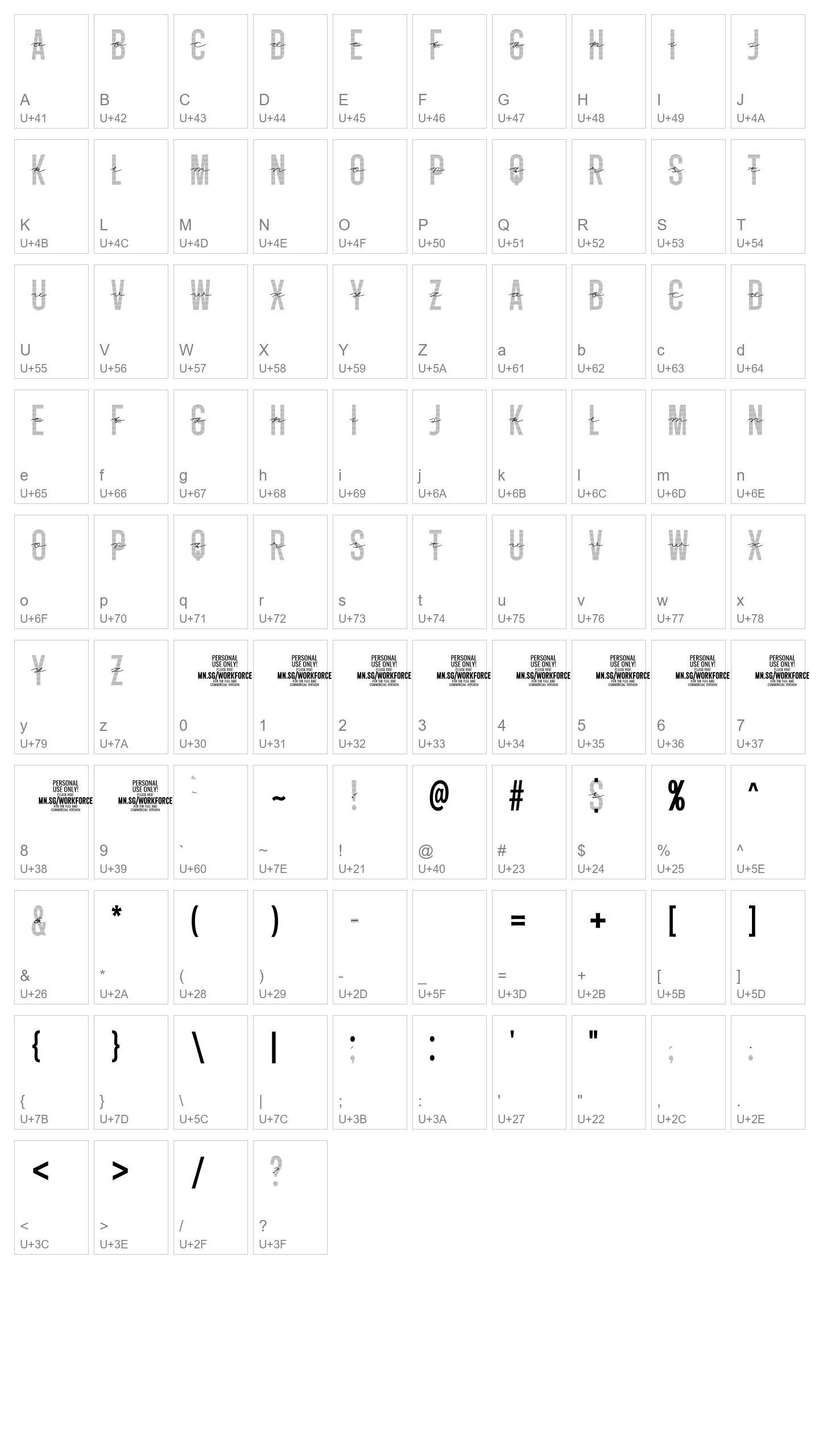 Character Map Image