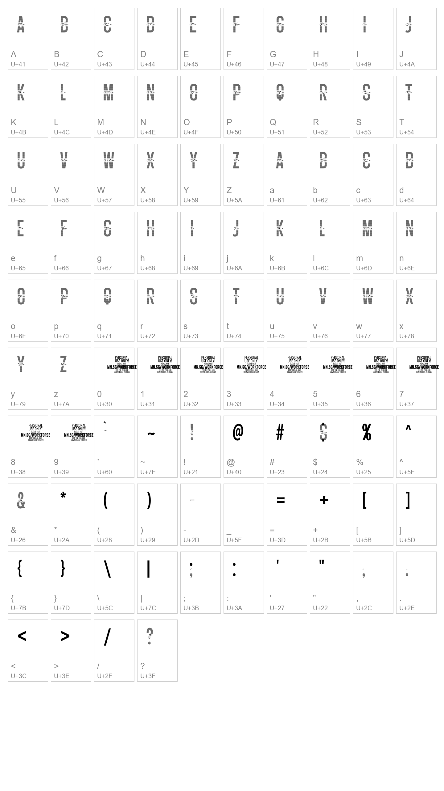 Character Map Image