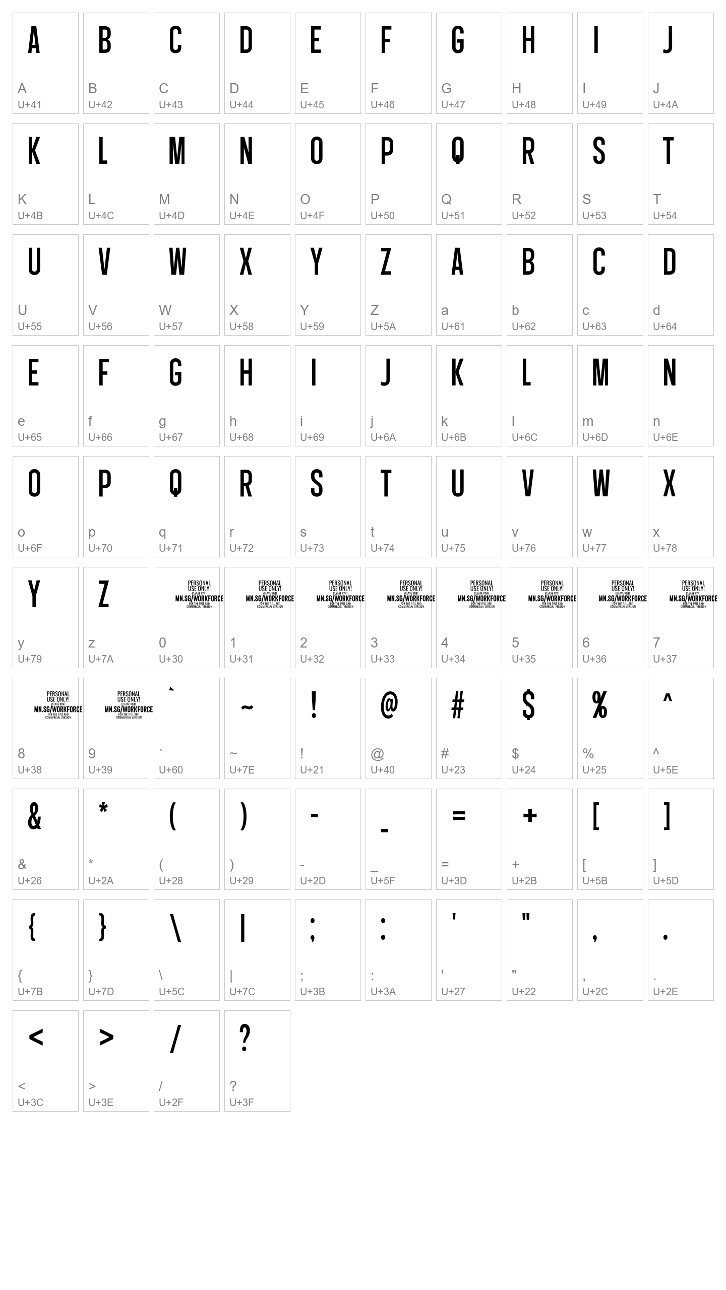 Character Map Image