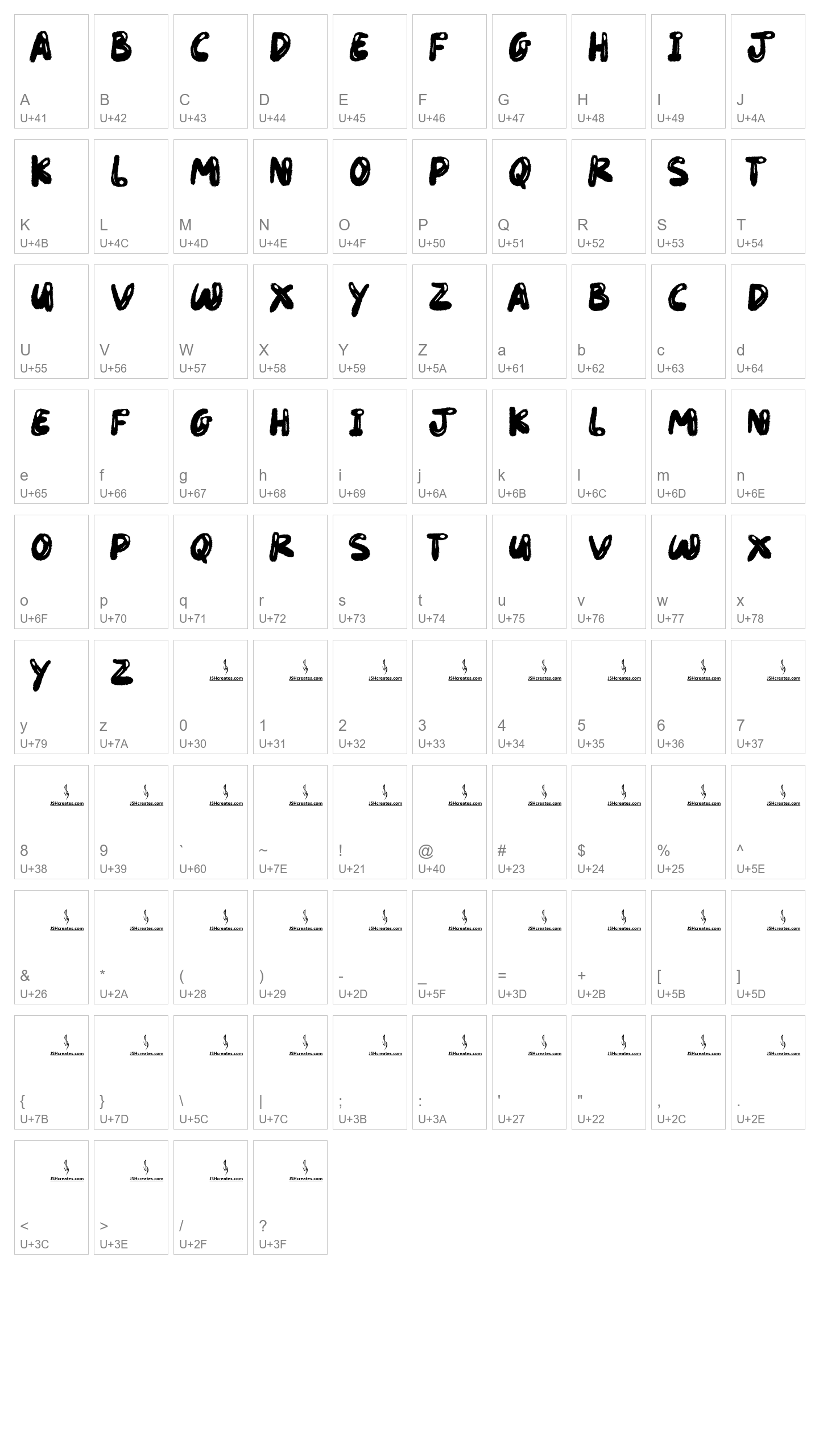 Character Map Image