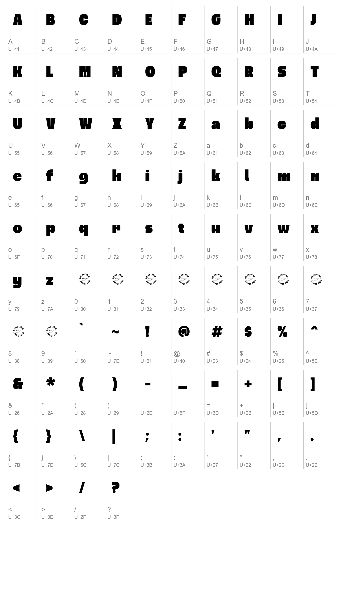 Character Map Image