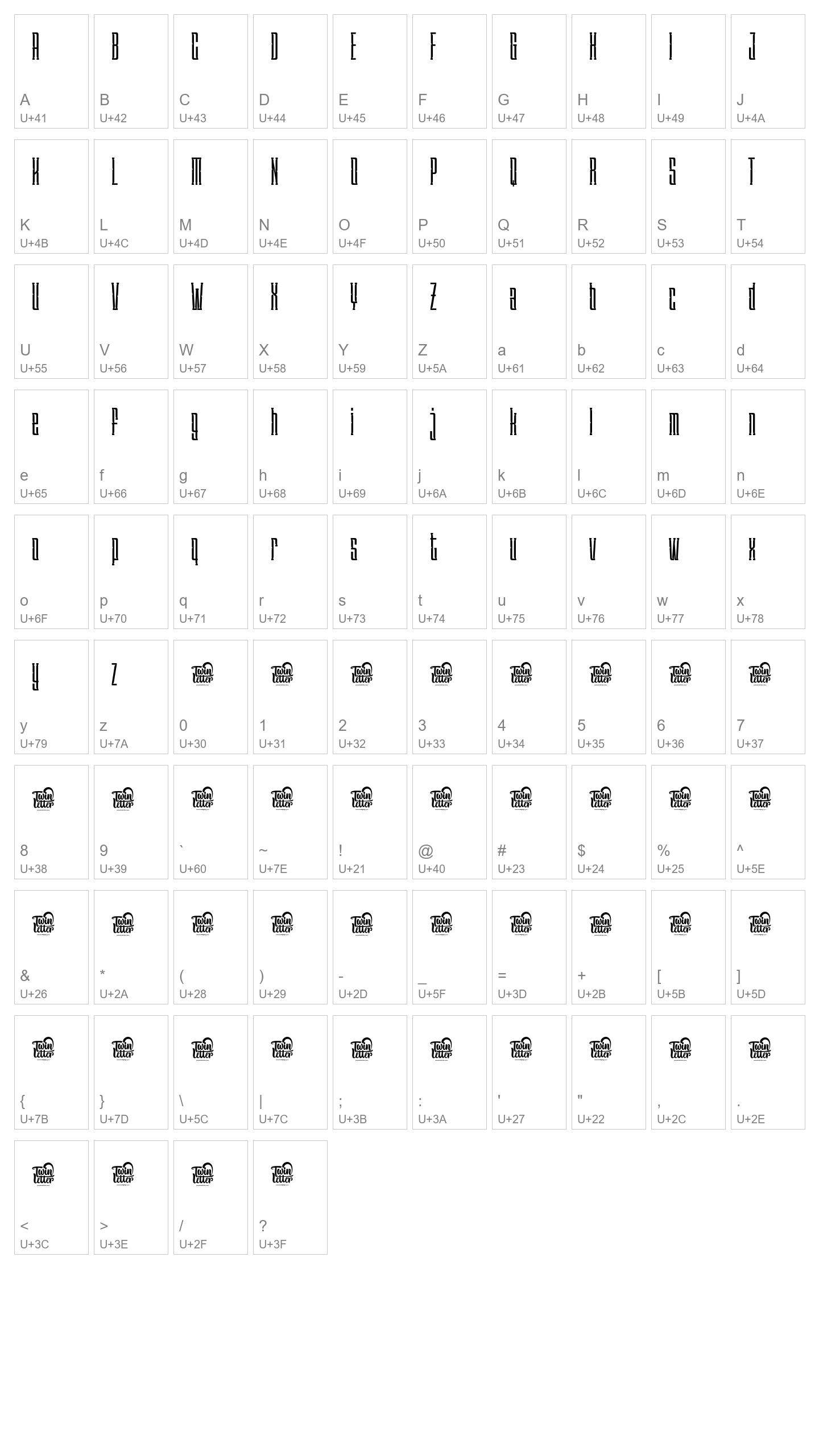 Character Map Image