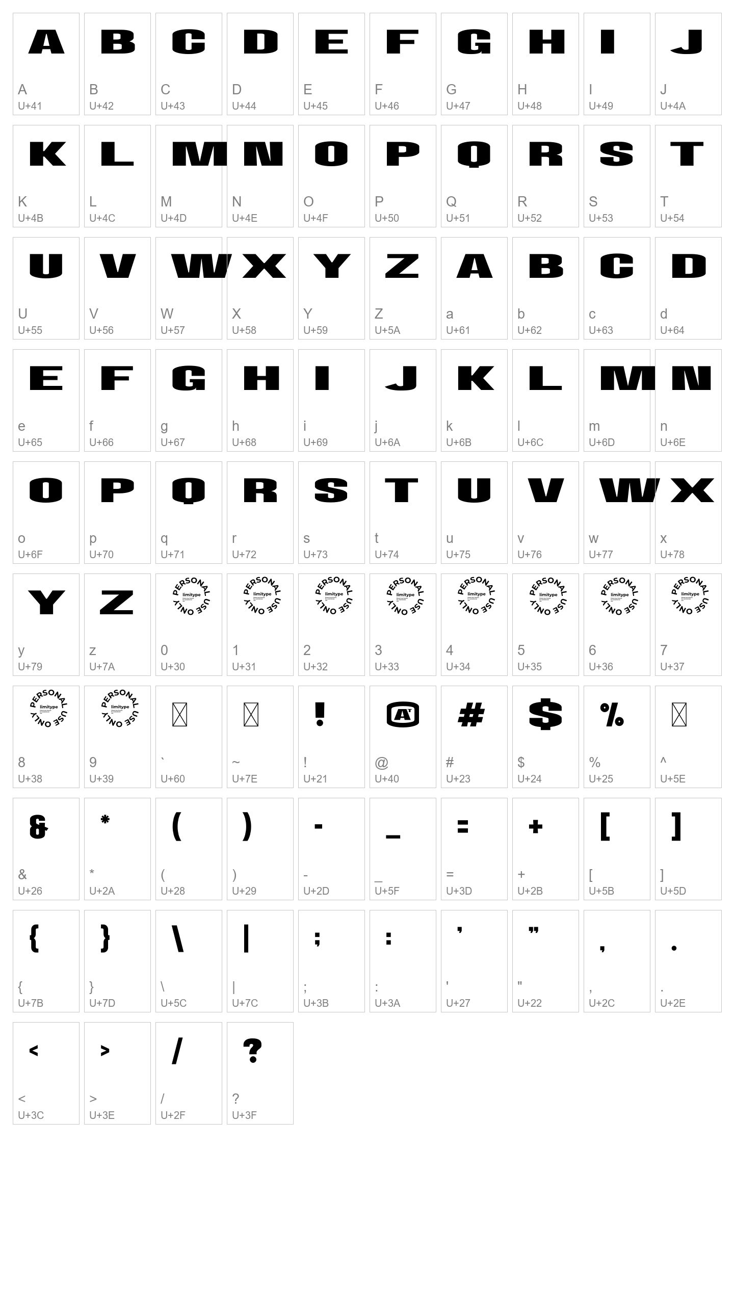 Character Map Image
