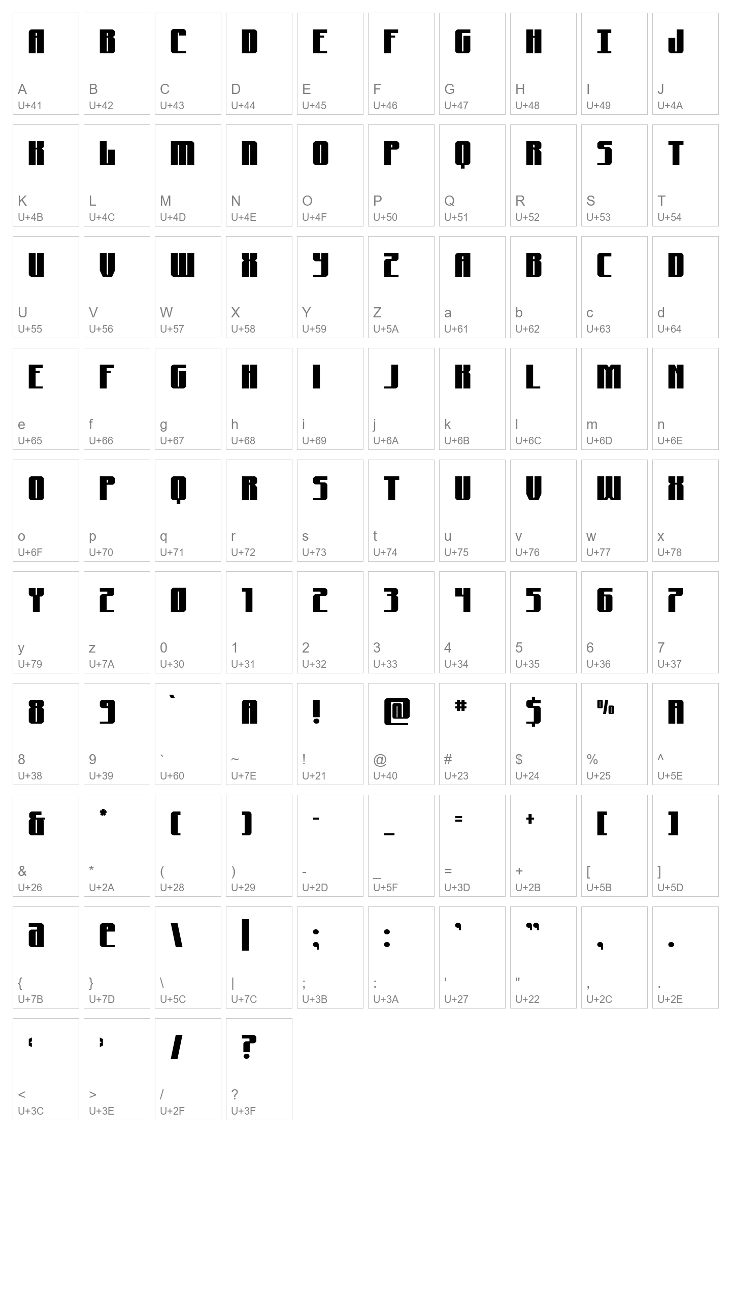 Character Map Image