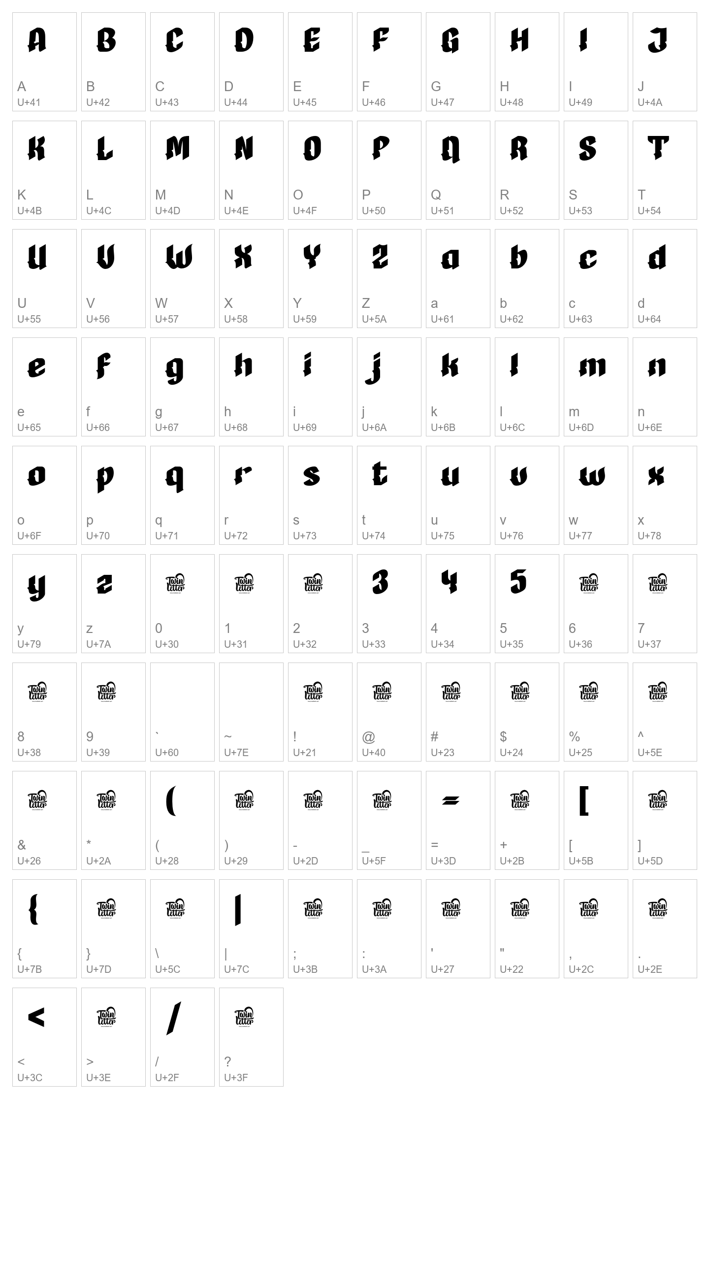 Character Map Image