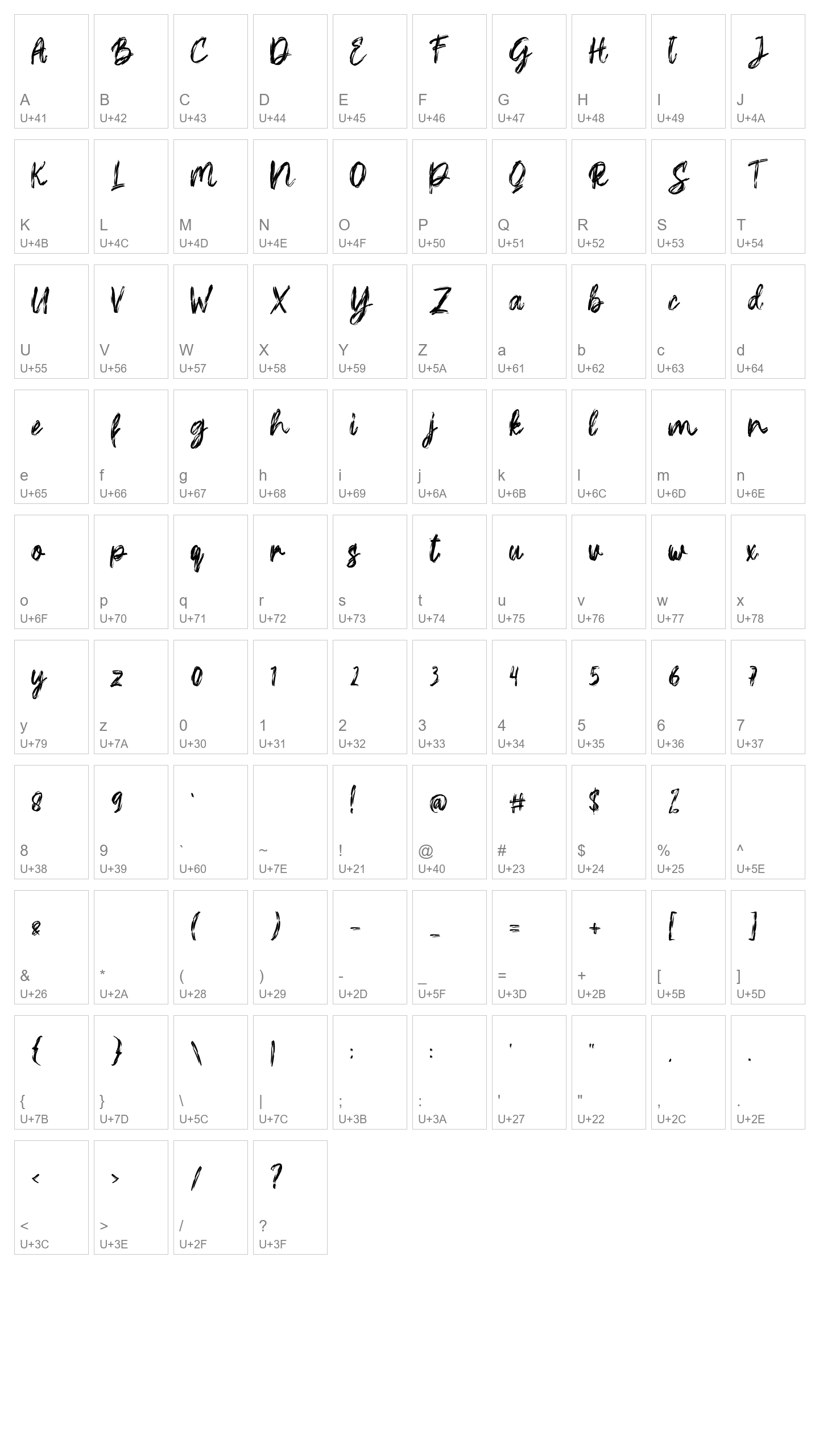 Character Map Image