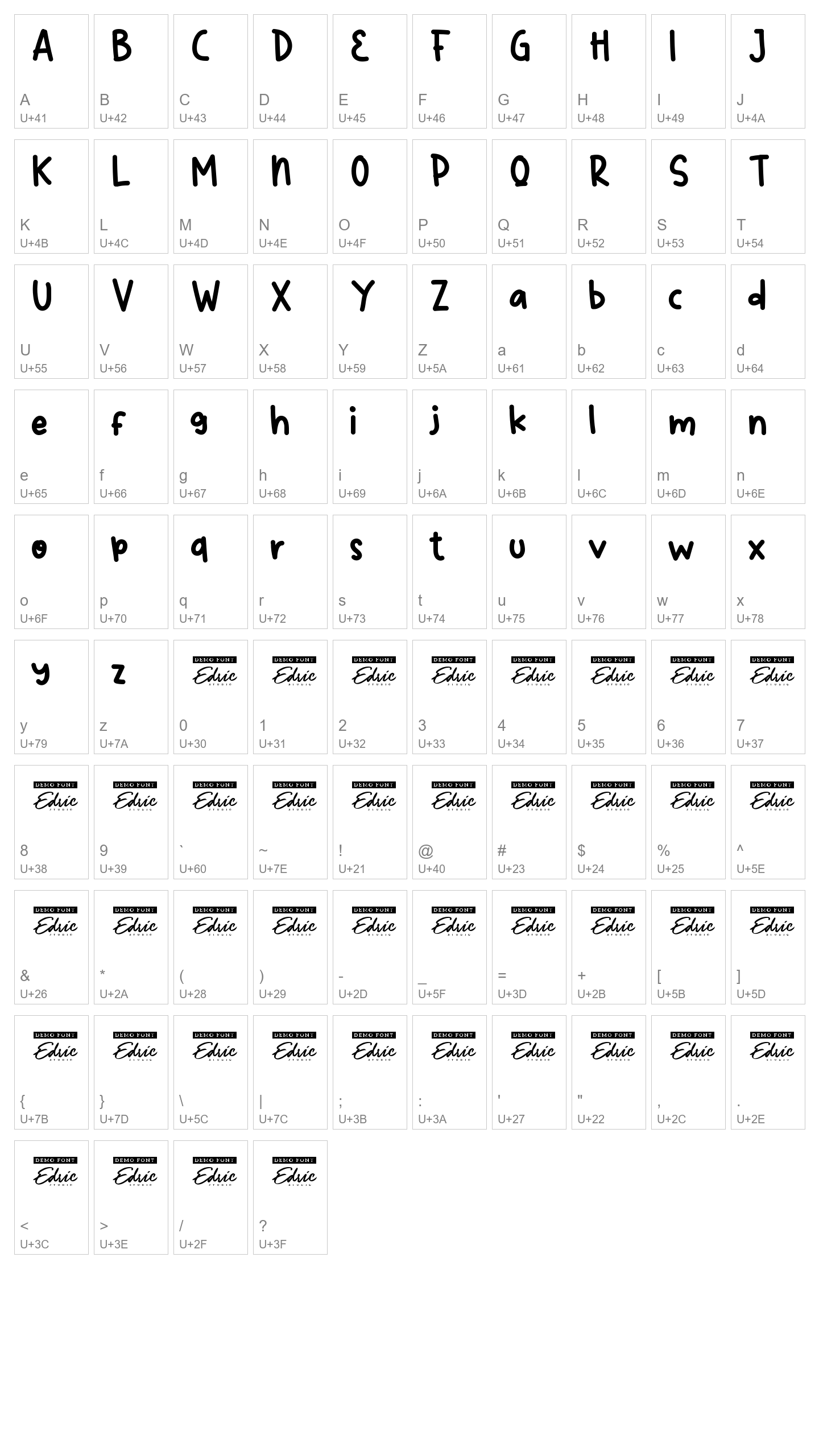 Character Map Image