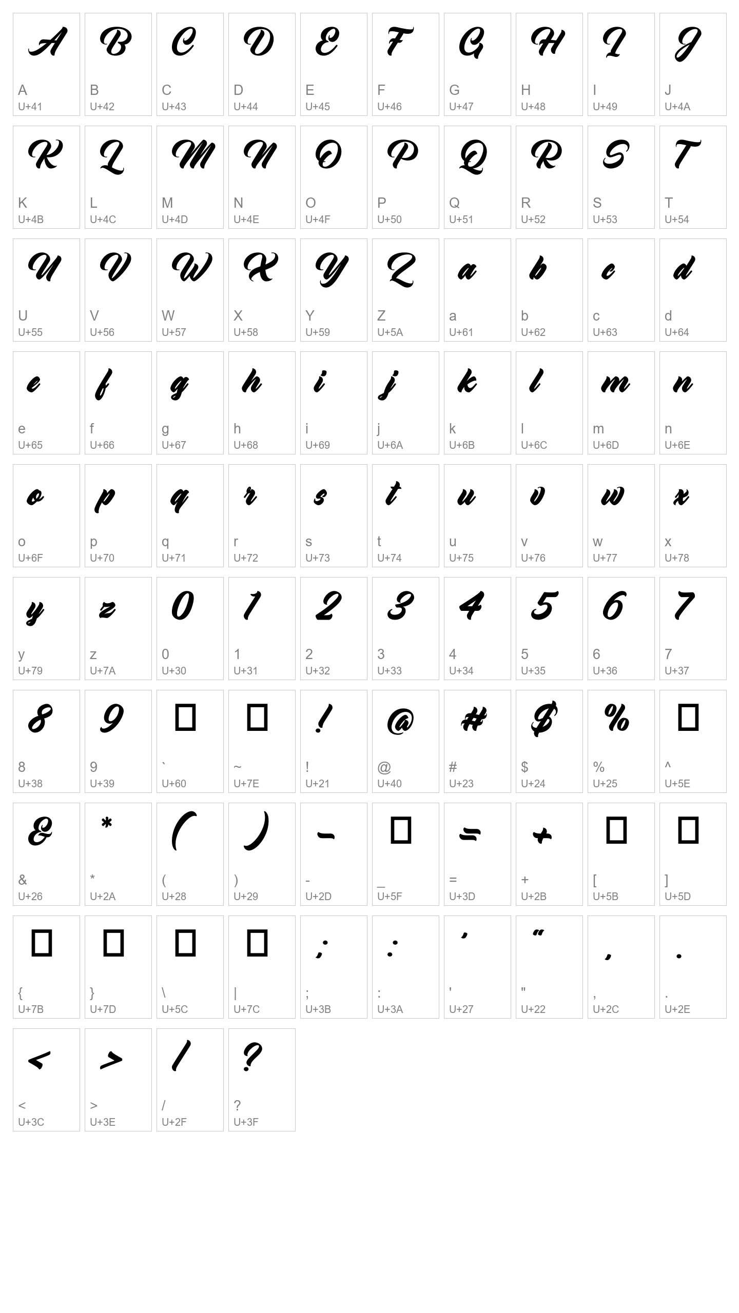 Character Map Image
