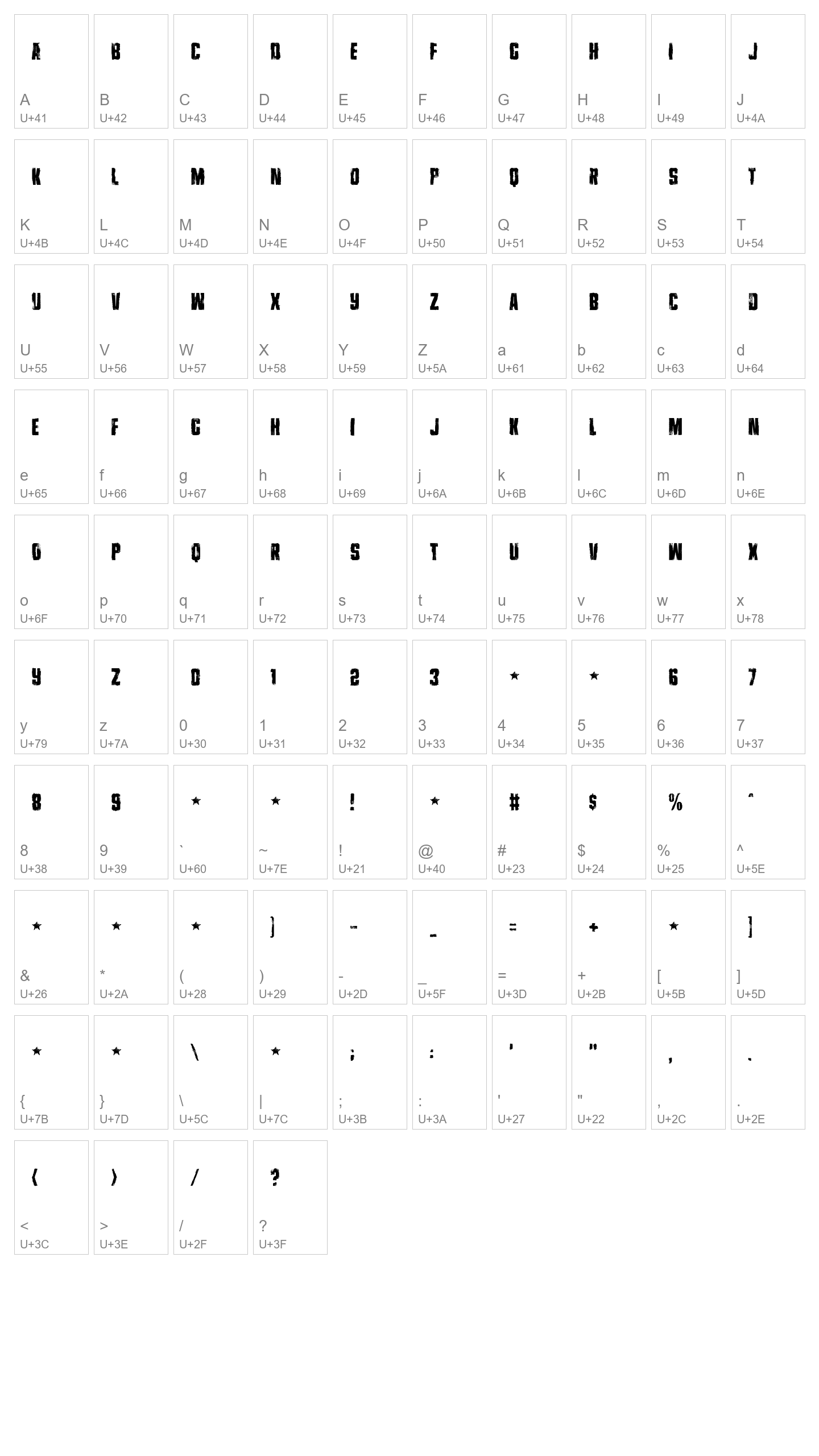 Character Map Image