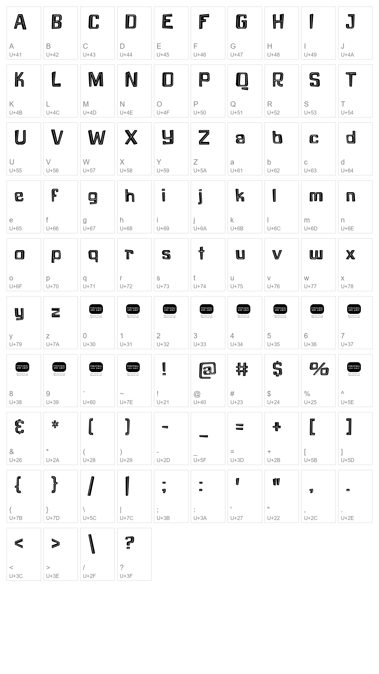 Character Map Image
